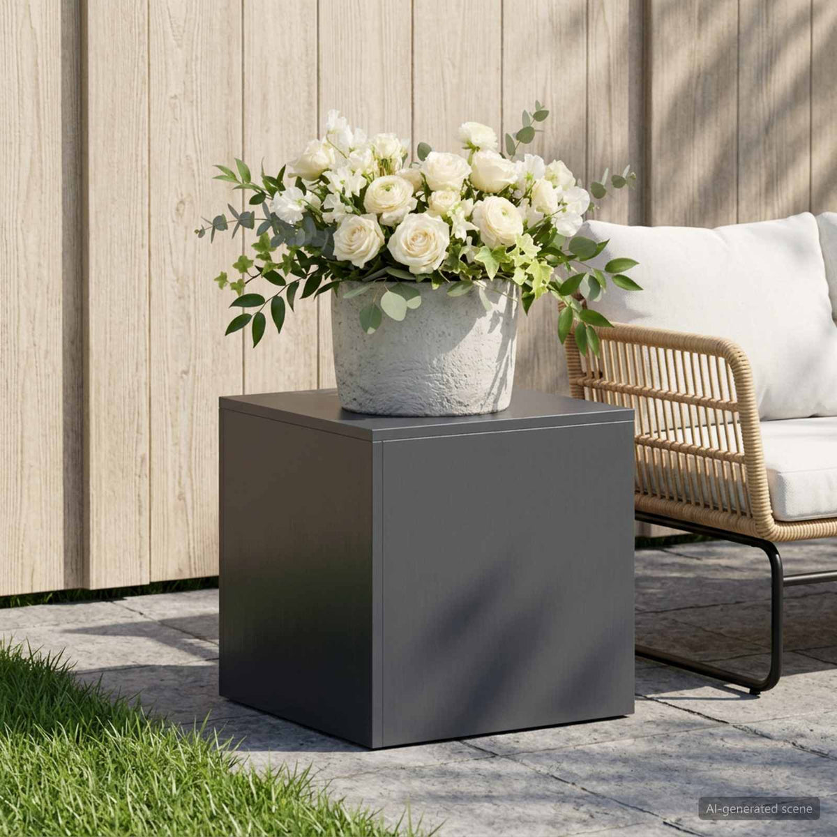 Plantenstandaard Antraciet 40 x 40 x 40 cm Roestvrij staal