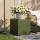 Plantenstandaard 40x40x40 cm olijfgroen weervast staal