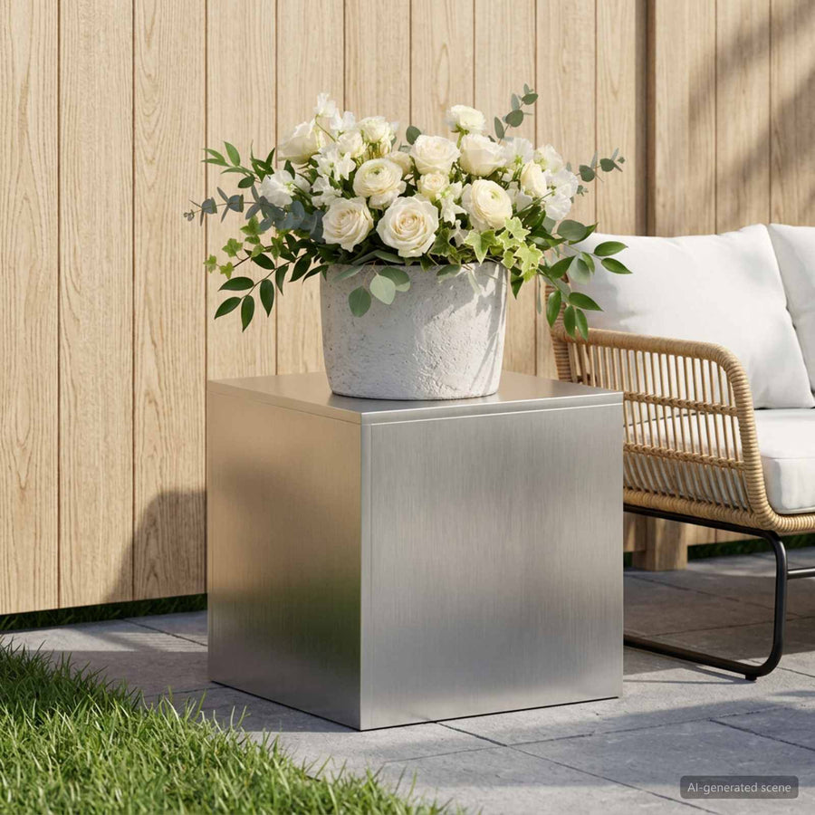 Plantenstandaard zilver 40 x 40 x 40 cm Staal