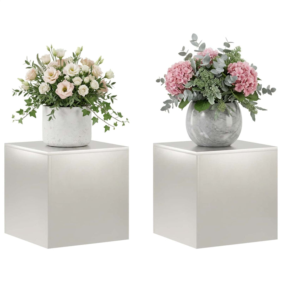 Plantenstandaard 2 pcs zilver 40 x 40 x 40 cm Staal