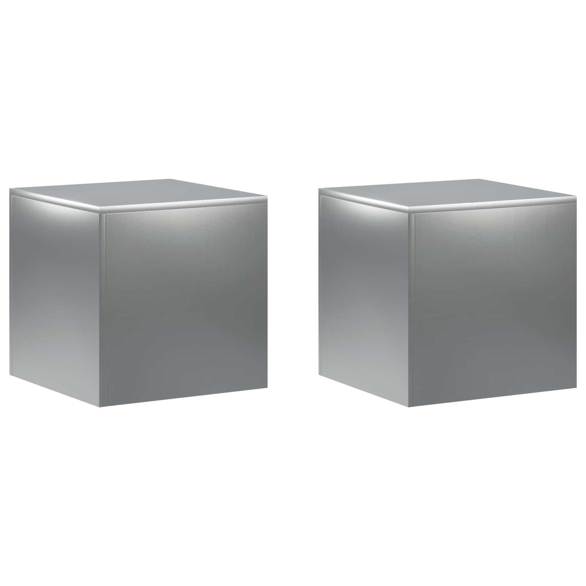 Plantenstandaard 2 pcs zilver 40 x 40 x 40 cm Roestvrij staal