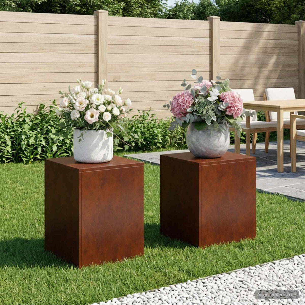 Plantenstandaard 2 pcs Roestkleurig 40 x 40 x 40 cm