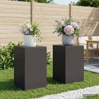 Plantenstandaard 2 stuks zwart 40x40x60 cm staal