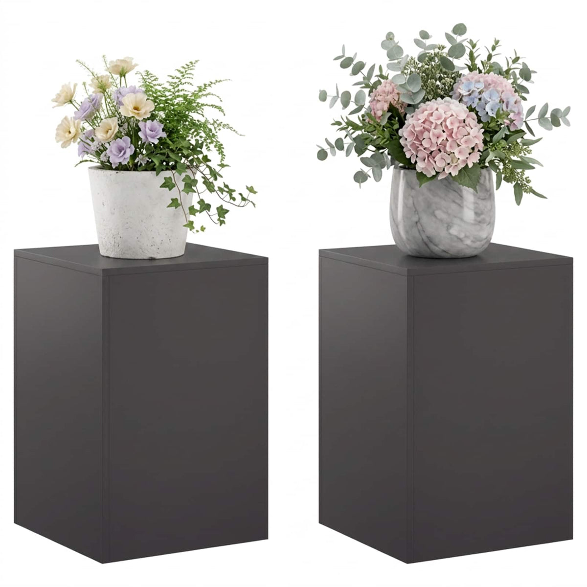 Plantenstandaard 2 pcs Zwart 40 x 40 x 60 cm Staal