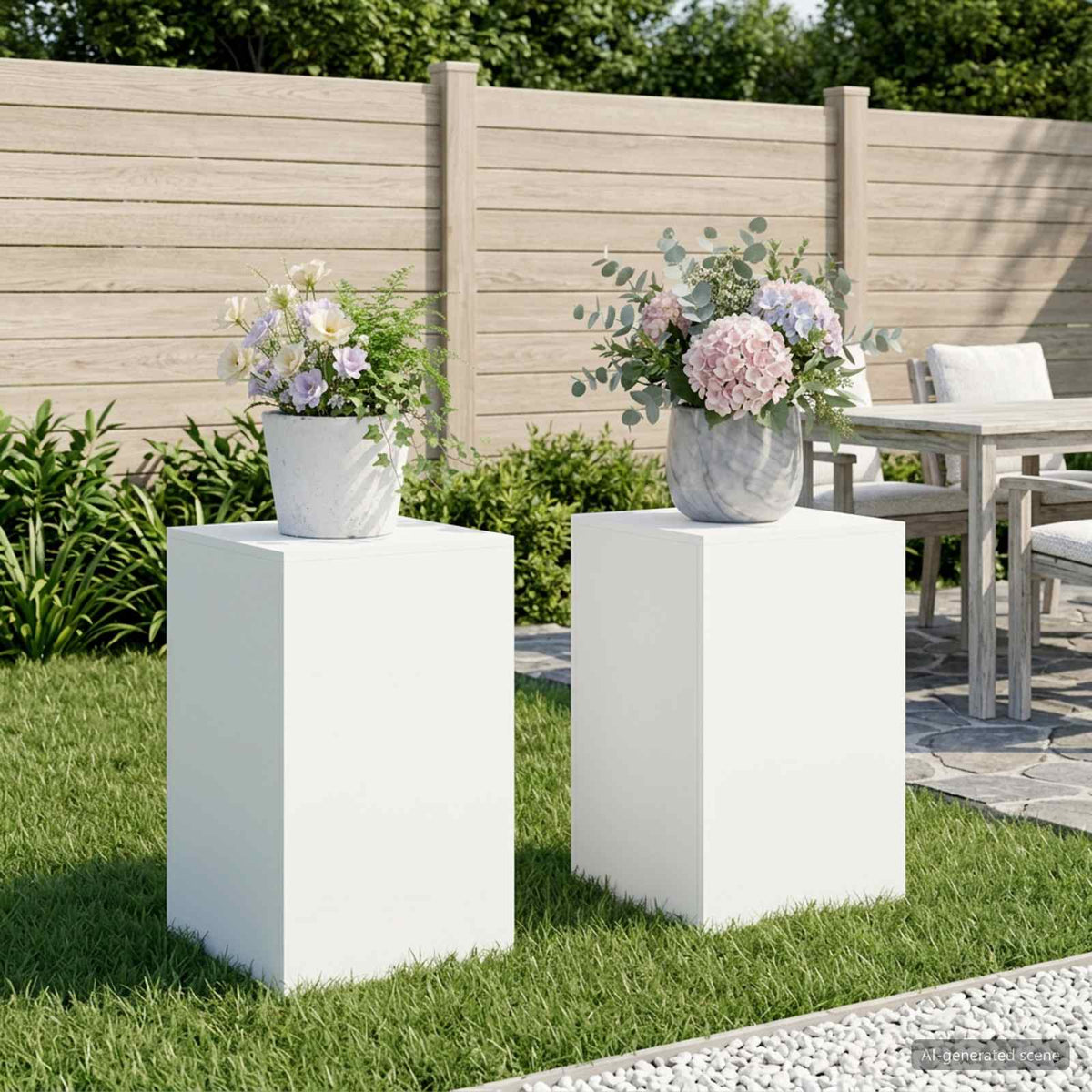 Plantenstandaard 2 pcs Wit 40 x 40 x 60 cm Staal