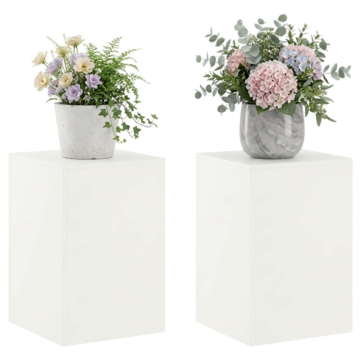 Plantenstandaard 2 pcs Wit 40 x 40 x 60 cm Staal
