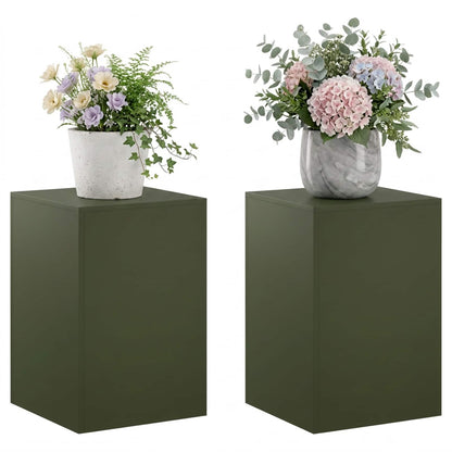 Plantenstandaard 2 pcs Olijfgroen 40 x 40 x 60 cm Staal
