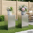 Plantenstandaard set van 2 zilver 40x40x60 cm staal