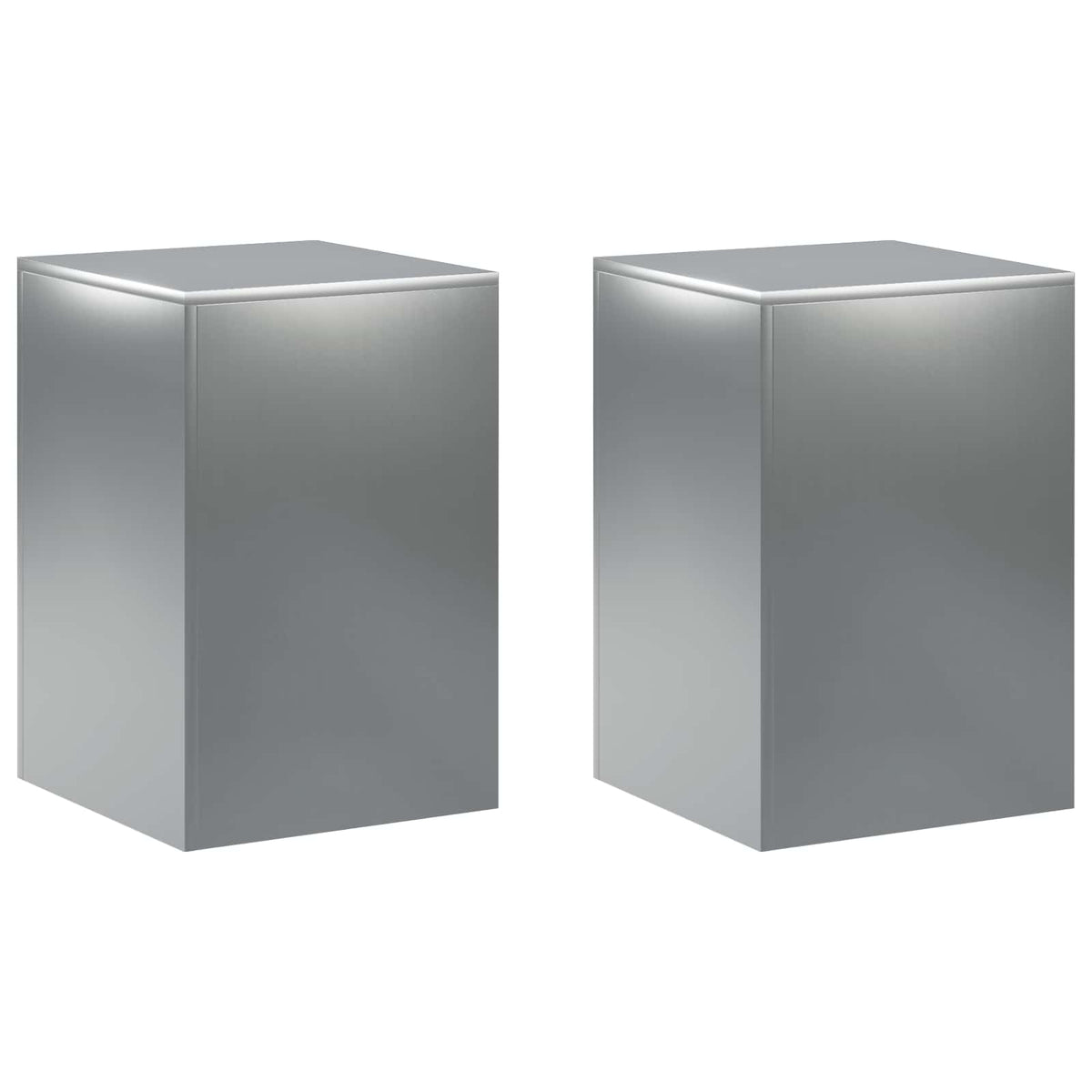 Plantenstandaard 2 pcs zilver 40 x 40 x 60 cm Roestvrij staal