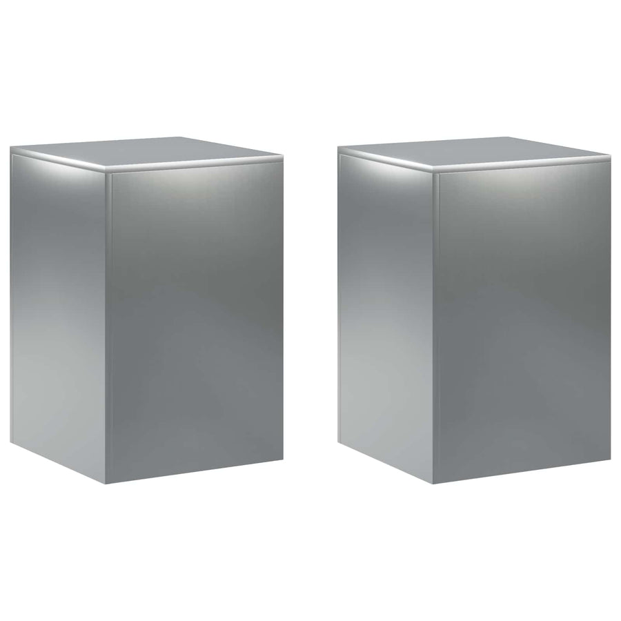 Plantenstandaard 2 pcs zilver 40 x 40 x 60 cm Roestvrij staal