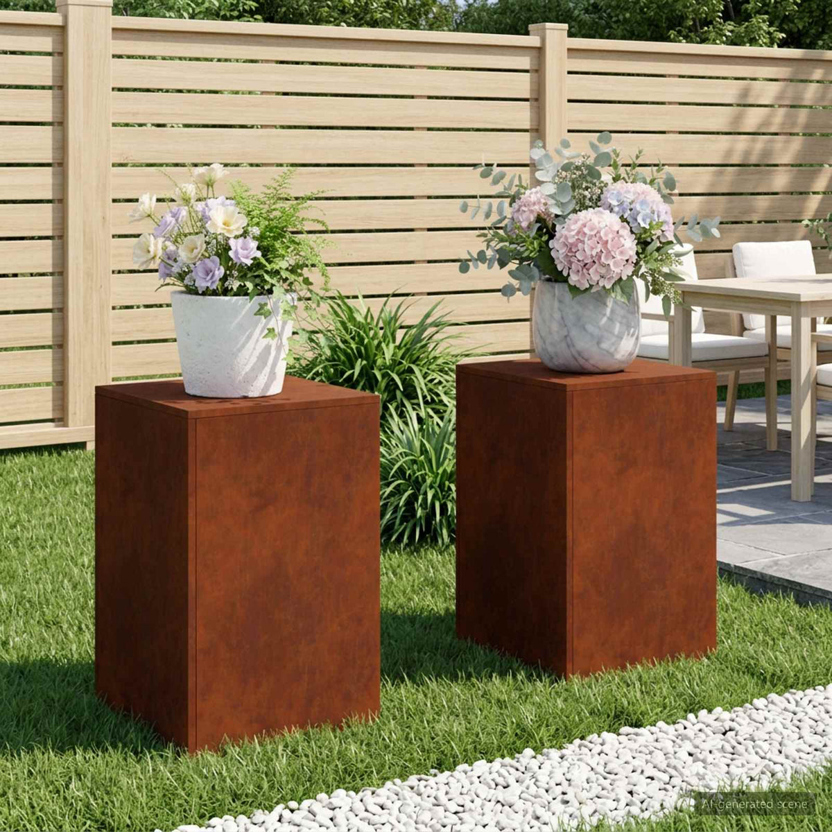 Plantenstandaard 2 pcs Roestkleurig 40 x 40 x 60 cm