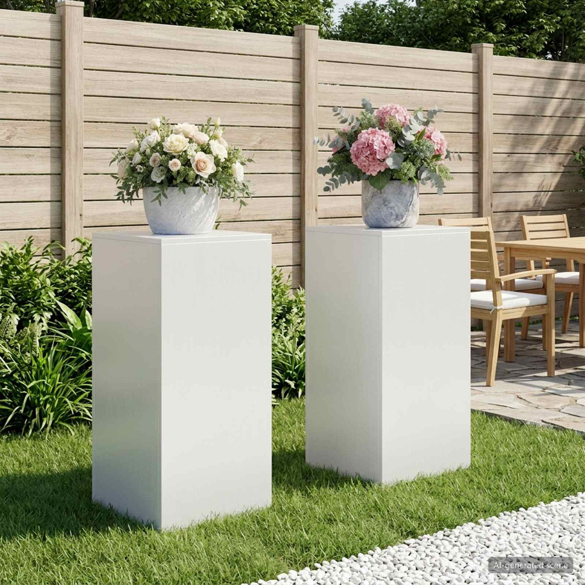 Plantenstandaard 2 pcs Wit 40 x 40 x 80 cm Staal