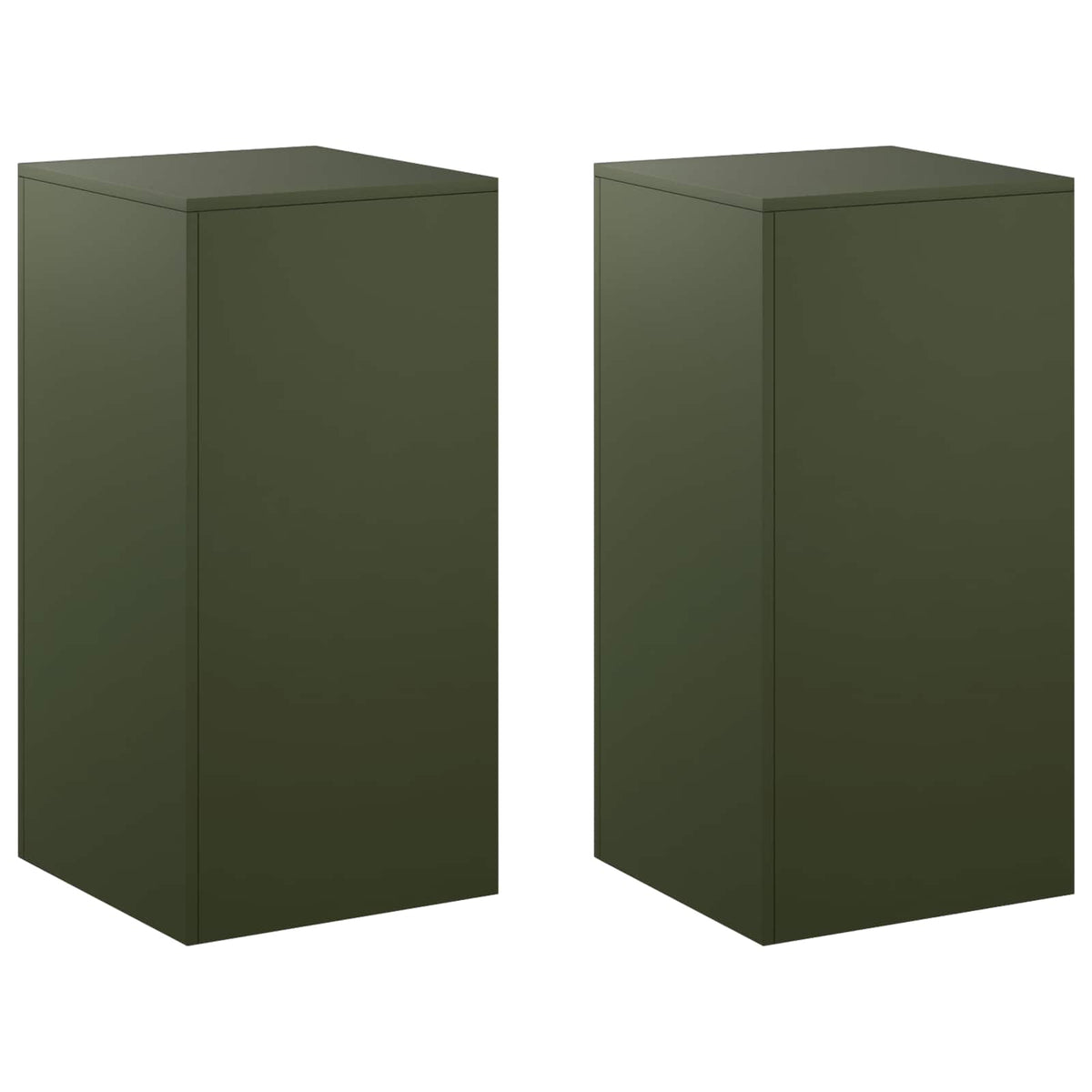 Plantenstandaard 2 pcs Olijfgroen 40 x 40 x 80 cm Staal