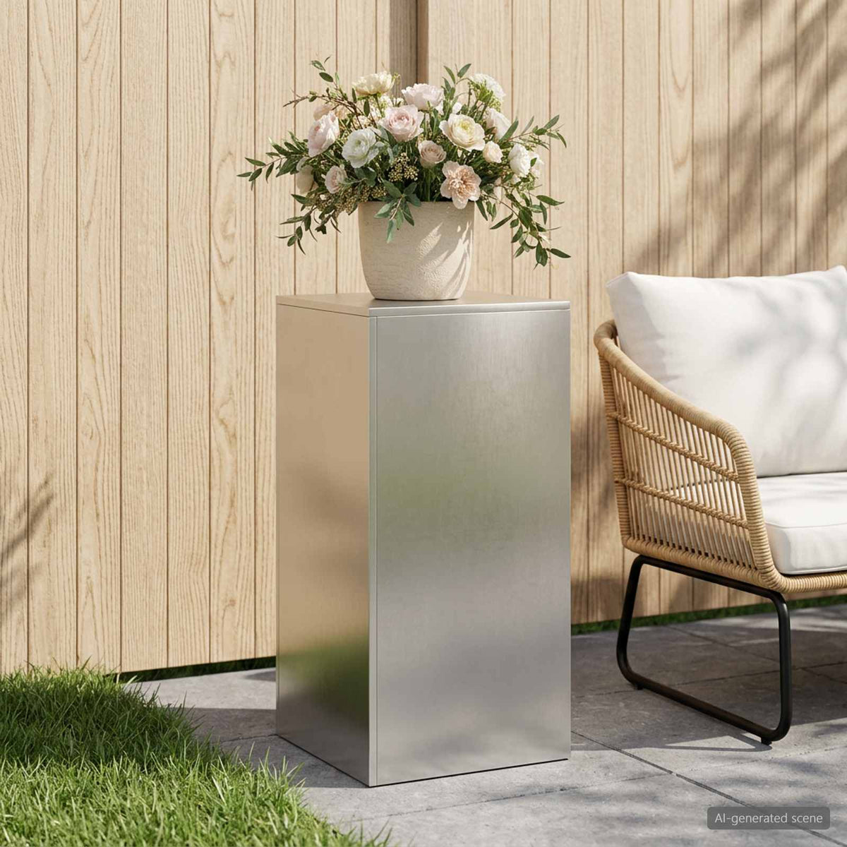 Plantenstandaard zilver 40 x 40 x 80 cm Staal