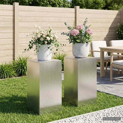 Plantenstandaard 2 pcs zilver 40 x 40 x 80 cm Staal
