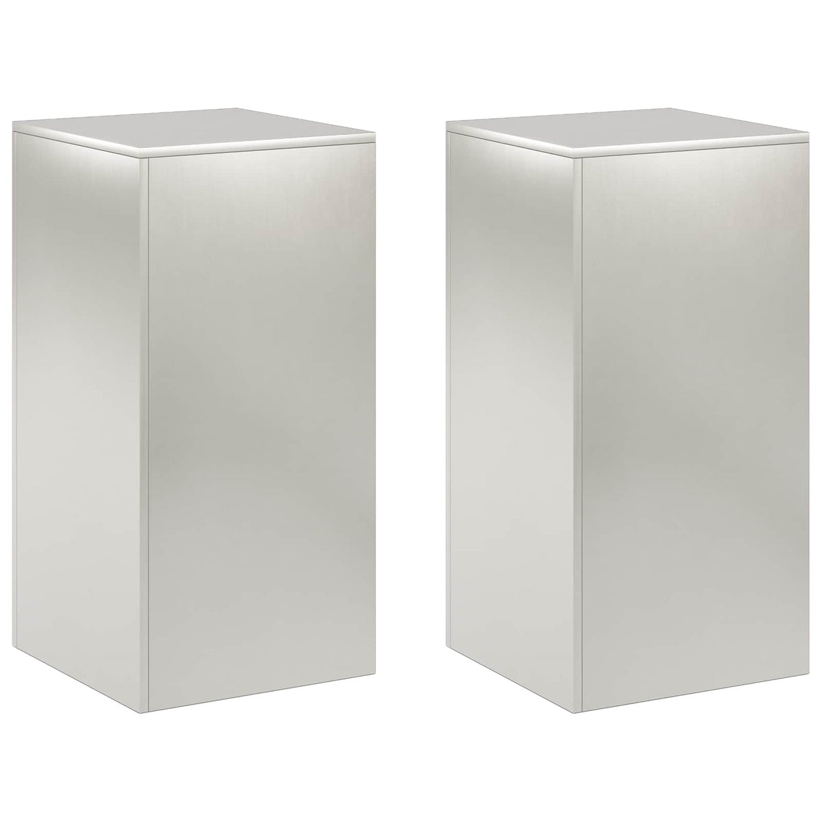 Plantenstandaard 2 pcs zilver 40 x 40 x 80 cm Staal