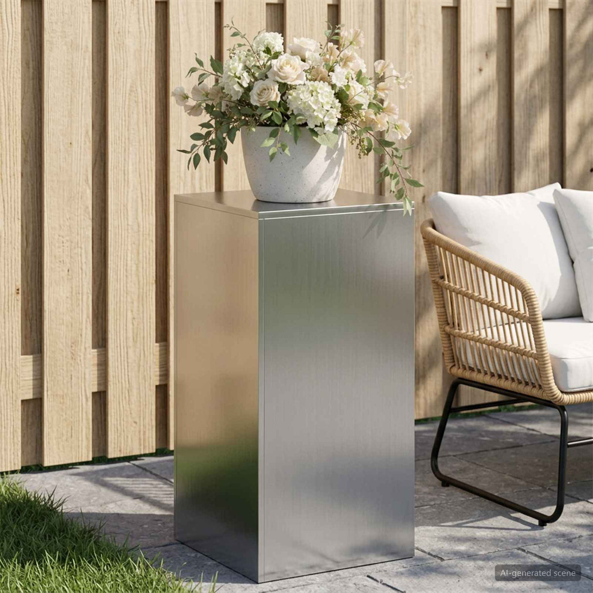 Plantenstandaard zilver 40 x 40 x 80 cm Staal