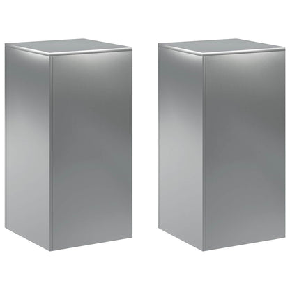 Plantenstandaard 2 pcs zilver 40 x 40 x 80 cm Roestvrij staal