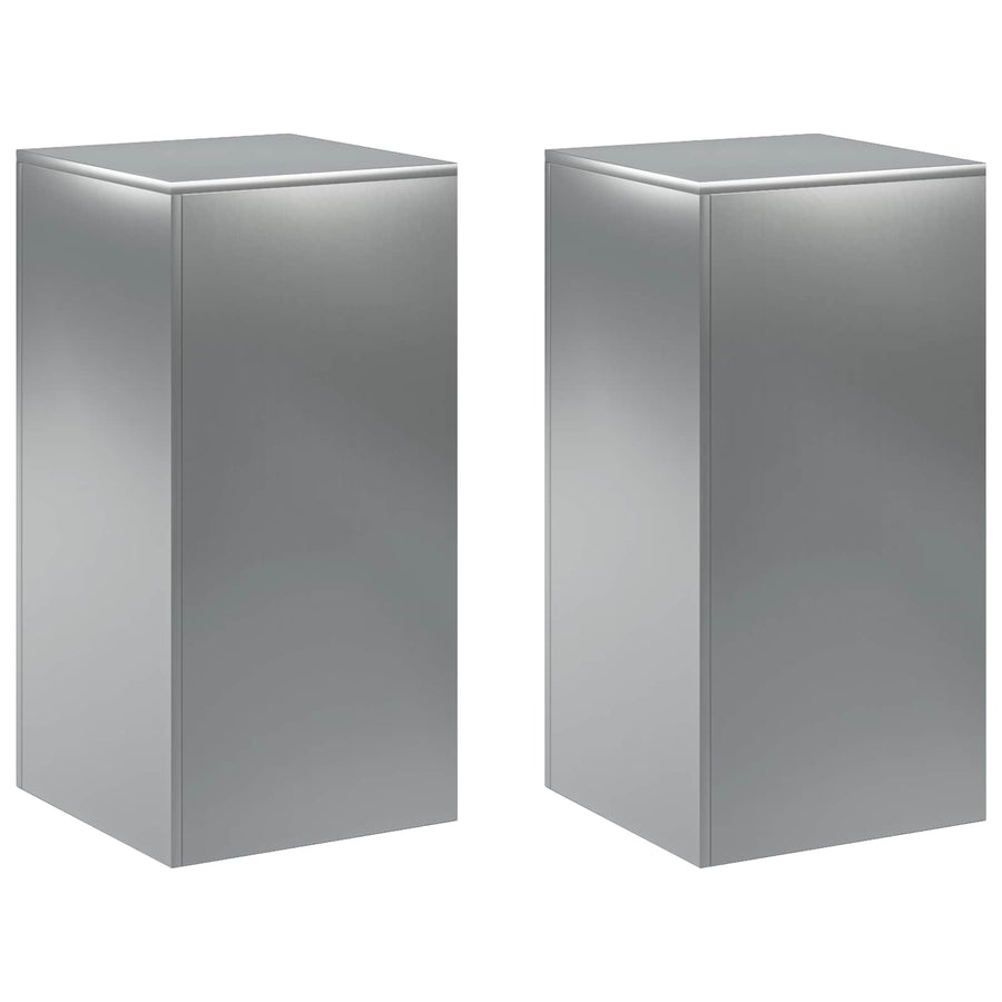 Plantenstandaard 2 pcs zilver 40 x 40 x 80 cm Roestvrij staal