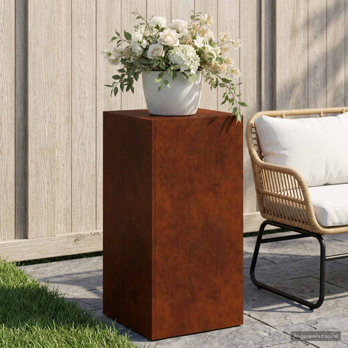 Plantenstandaard Roestkleurig 40 x 40 x 80 cm weervast staal