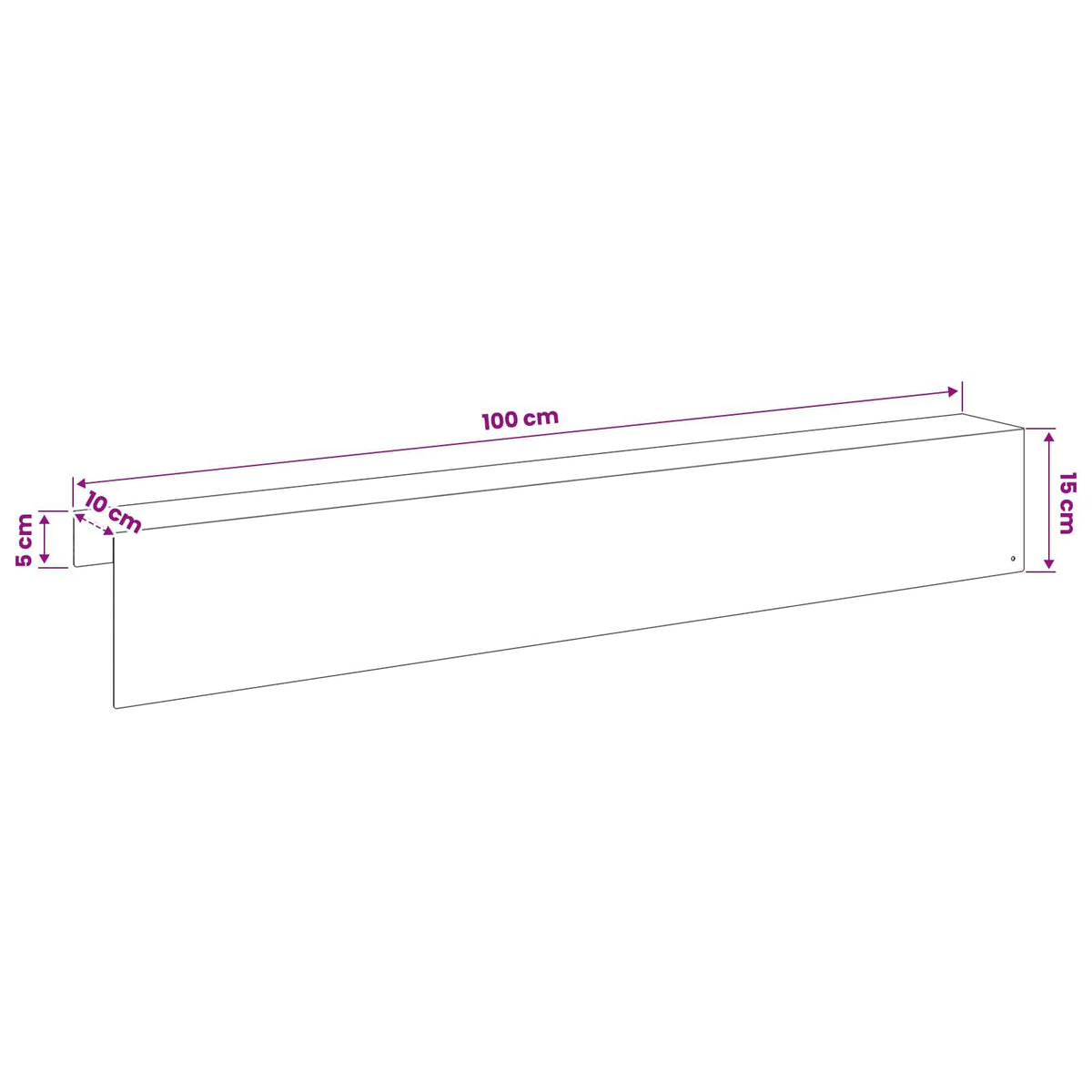 Afdekprofiel voor tuinafboording 2 st 100 x 10 x 15 cm Staal