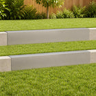 Afdekprofiel tuinafboording 2 st 100x10x15 cm zilver roestvrij staal