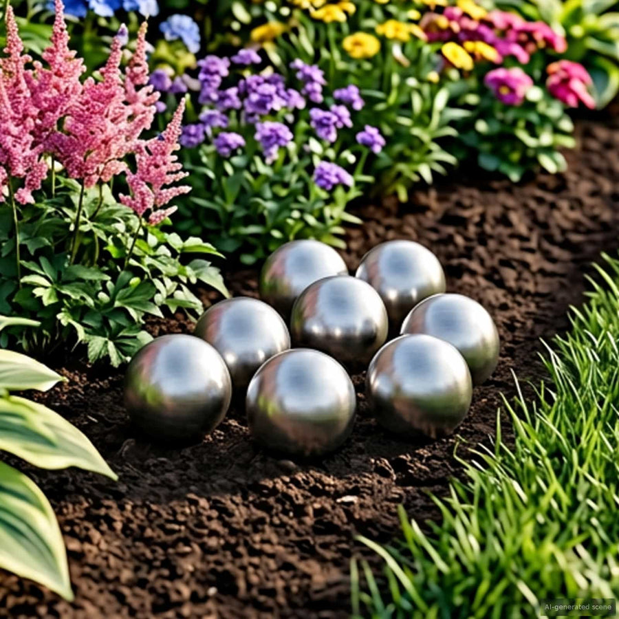 Geborstelde Bal 8 st Ø 5 cm zilver RVS 201