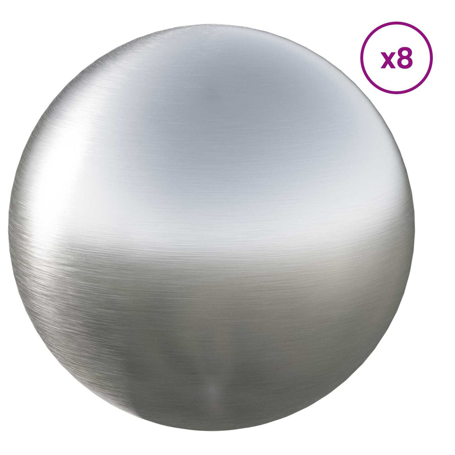 Geborstelde Bal 8 st Ø 5 cm zilver RVS 201