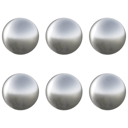 Geborstelde Bal 6 st Ø 7,5 cm zilver RVS 201