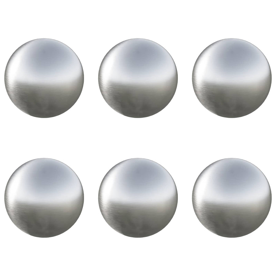 Geborstelde Bal 6 st Ø 7,5 cm zilver RVS 201
