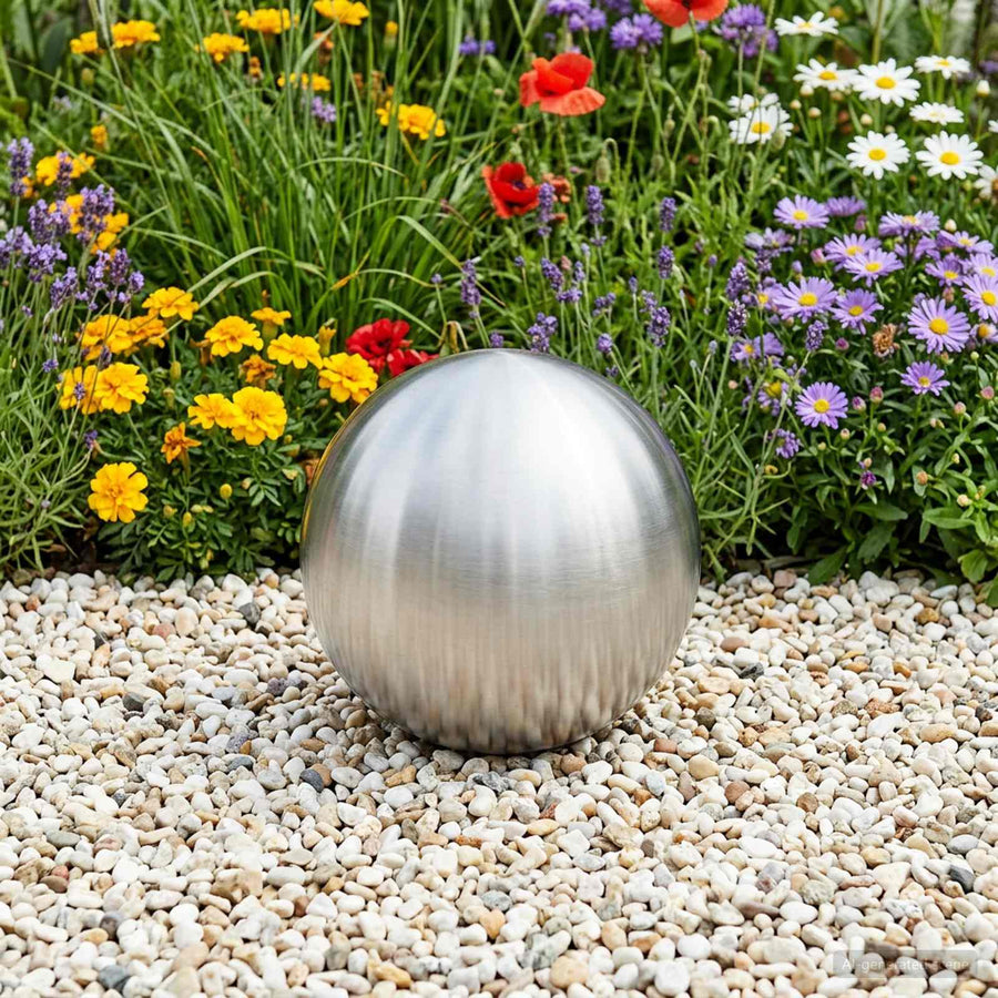 Geborstelde Bal Ø 20 cm zilver RVS 201