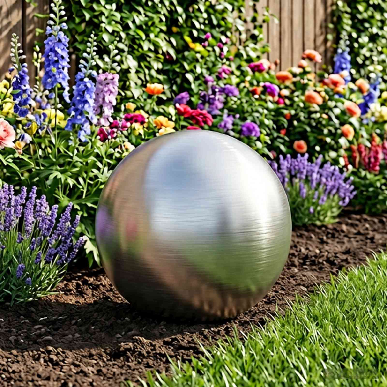 Geborstelde Bal Ø 30 cm zilver RVS 201