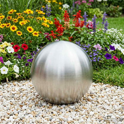 Geborstelde Bal Ø 30 cm zilver RVS 201