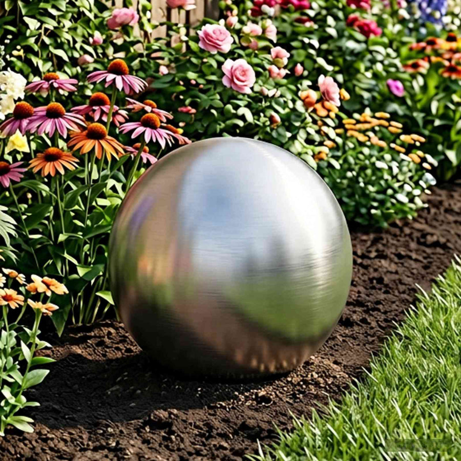 Geborstelde Bal Ø 37,5 cm zilver RVS 201