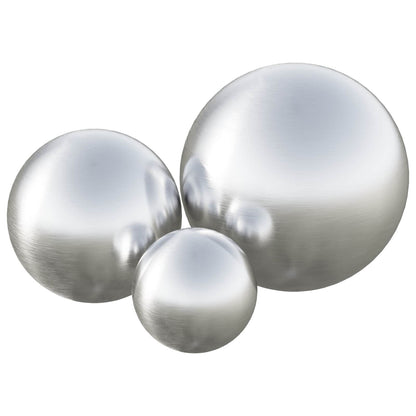 Geborstelde Bal 3 st Ø 20 cm zilver RVS 201