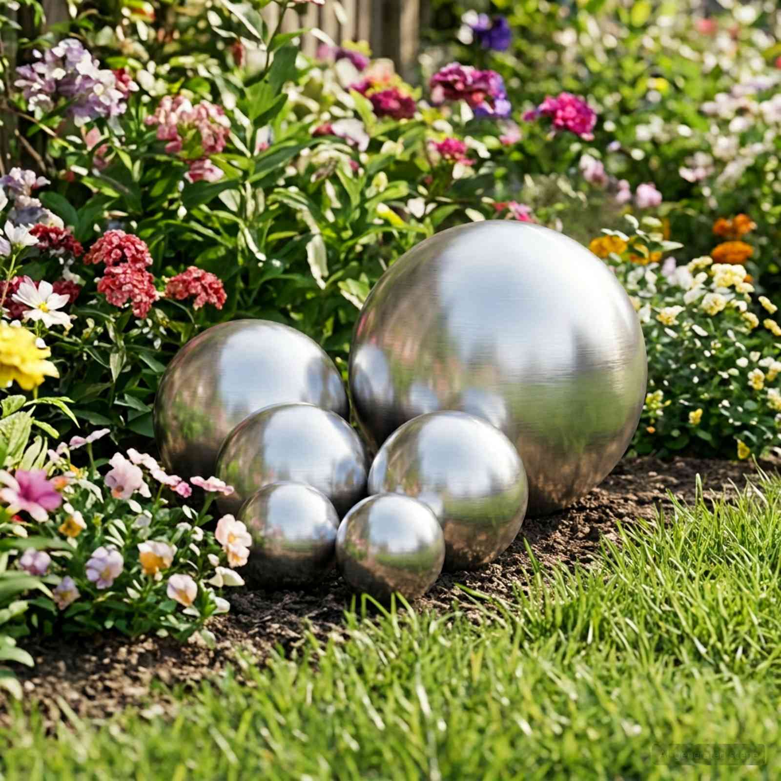 Geborstelde Bal 6 st Ø 15 cm zilver RVS 201
