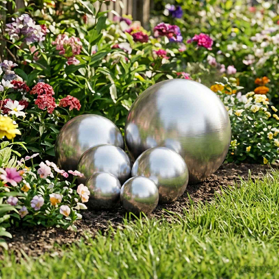 Geborstelde Bal 6 st Ø 15 cm zilver RVS 201