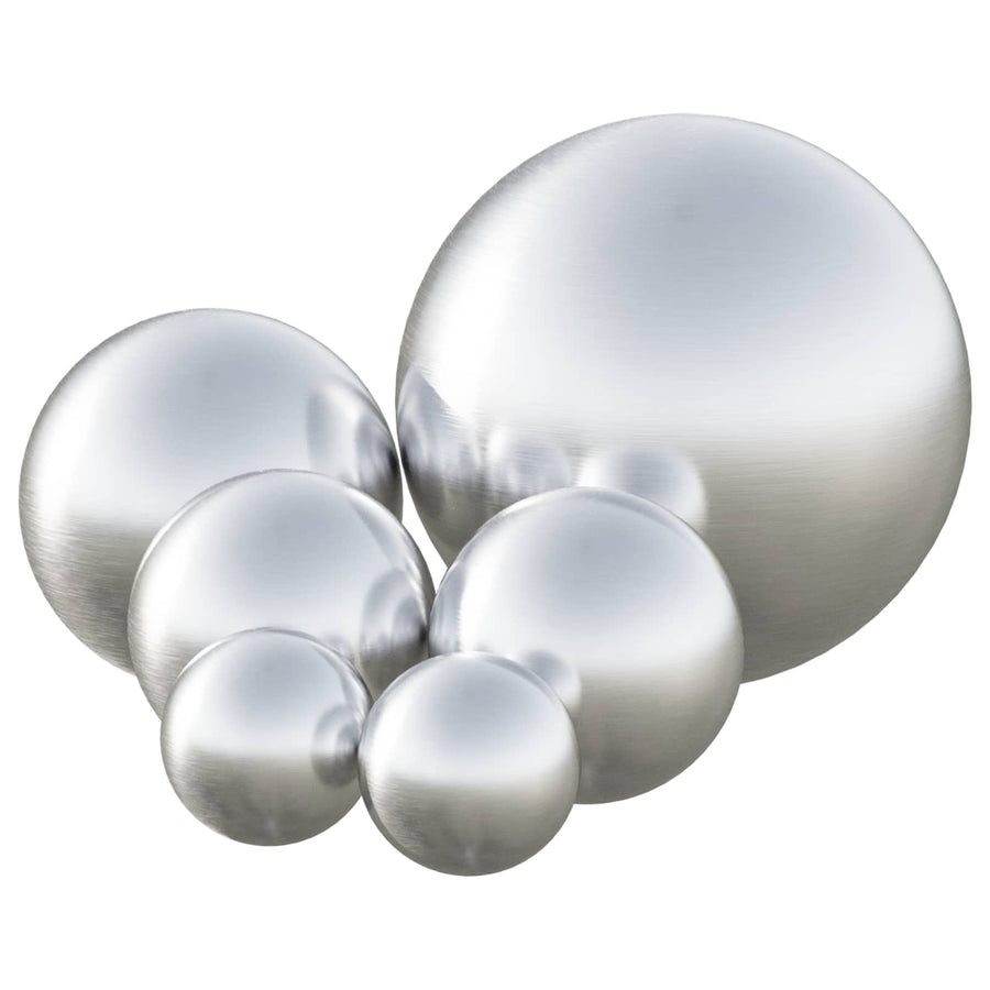Geborstelde Bal 6 st Ø 15 cm zilver RVS 201