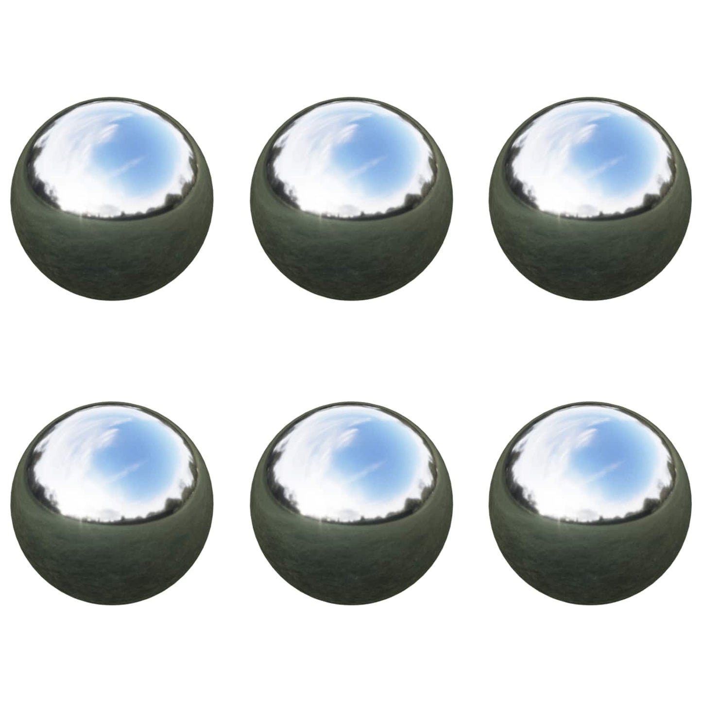 Spiegelbol 6 st Ø 7,5 cm zilver RVS 201