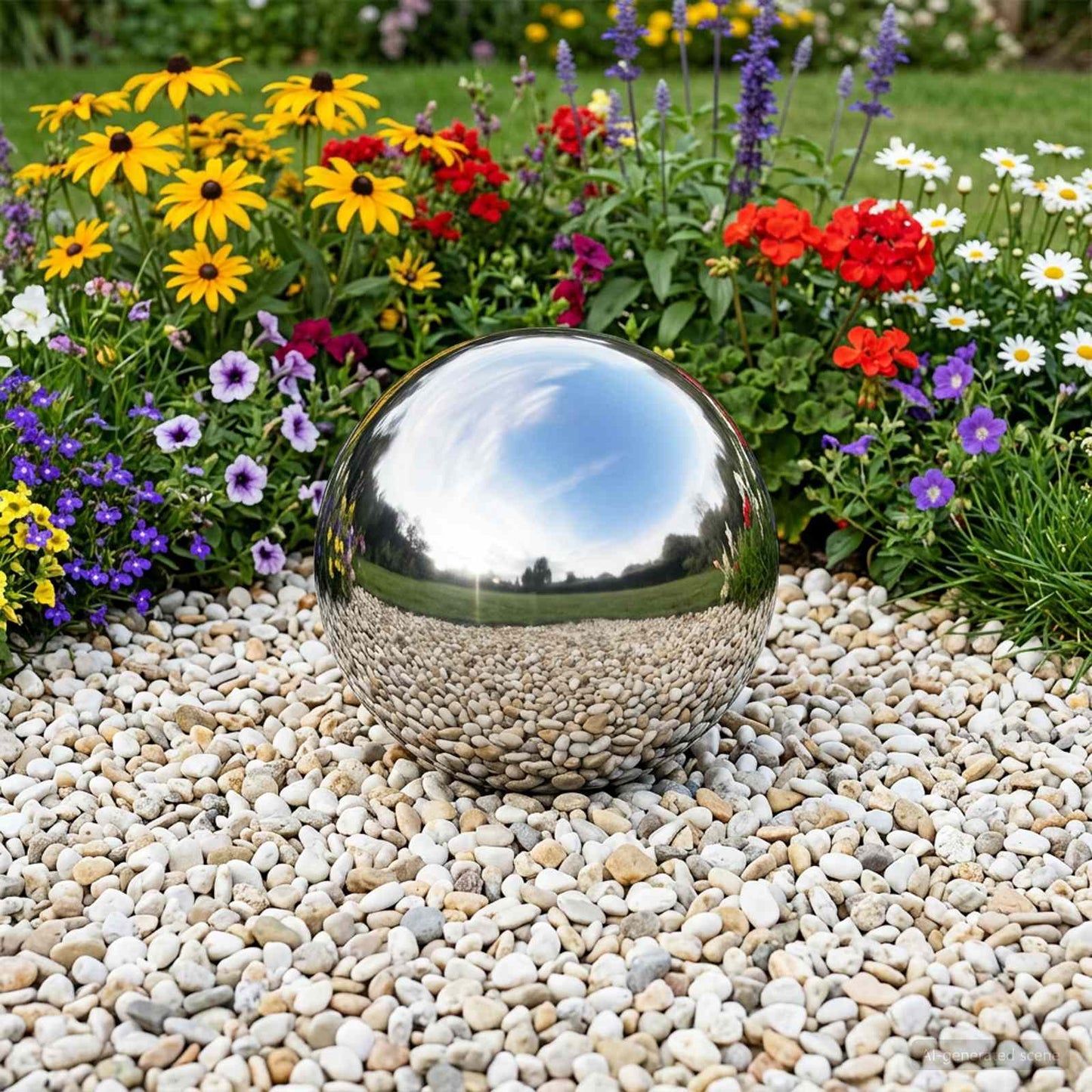 Spiegelbol Ø 20 cm zilver RVS 201