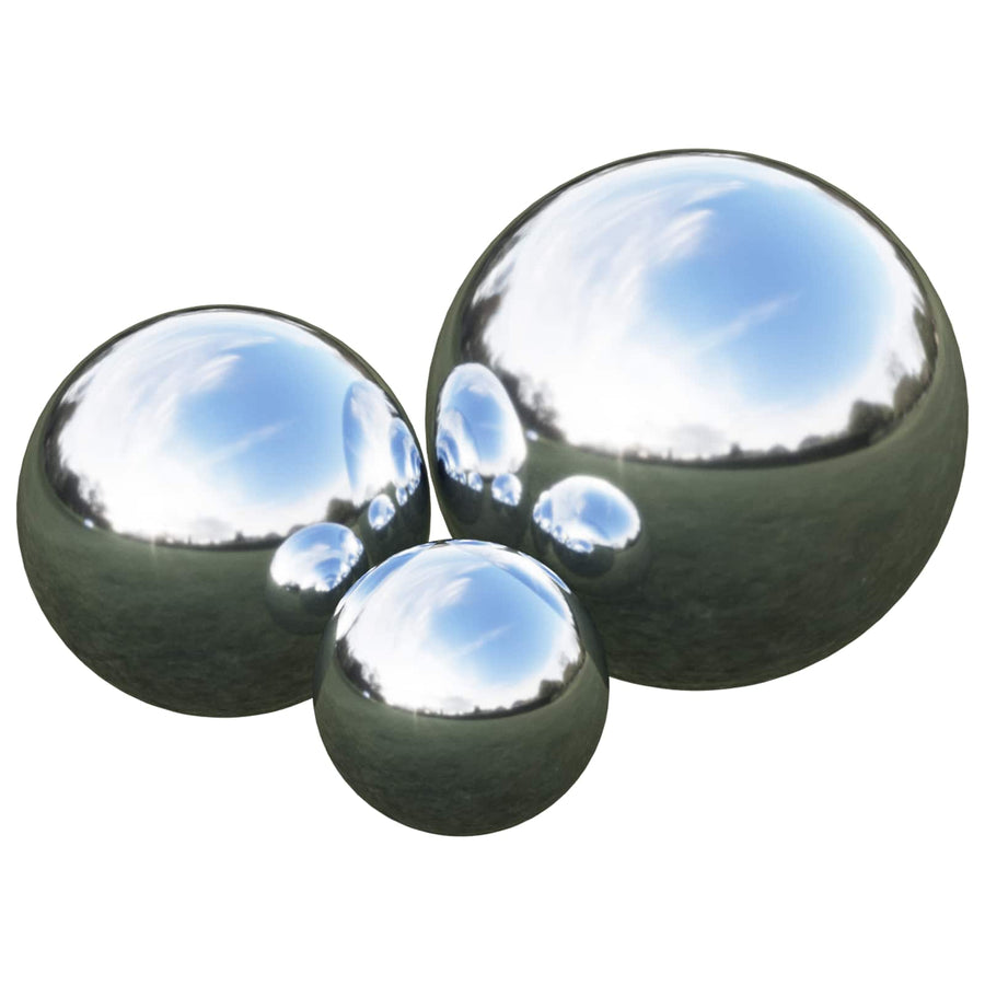 Spiegelbol 3 st Ø 20 cm zilver RVS 201