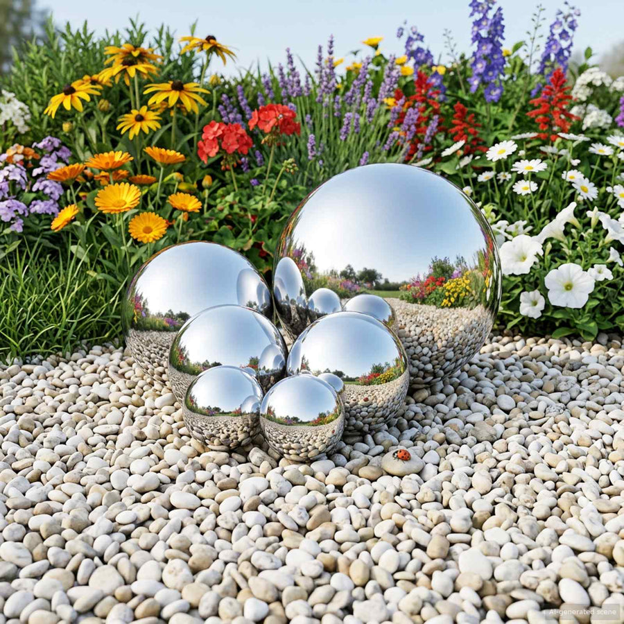 Spiegelbol 6 st Ø 15 cm zilver RVS 201