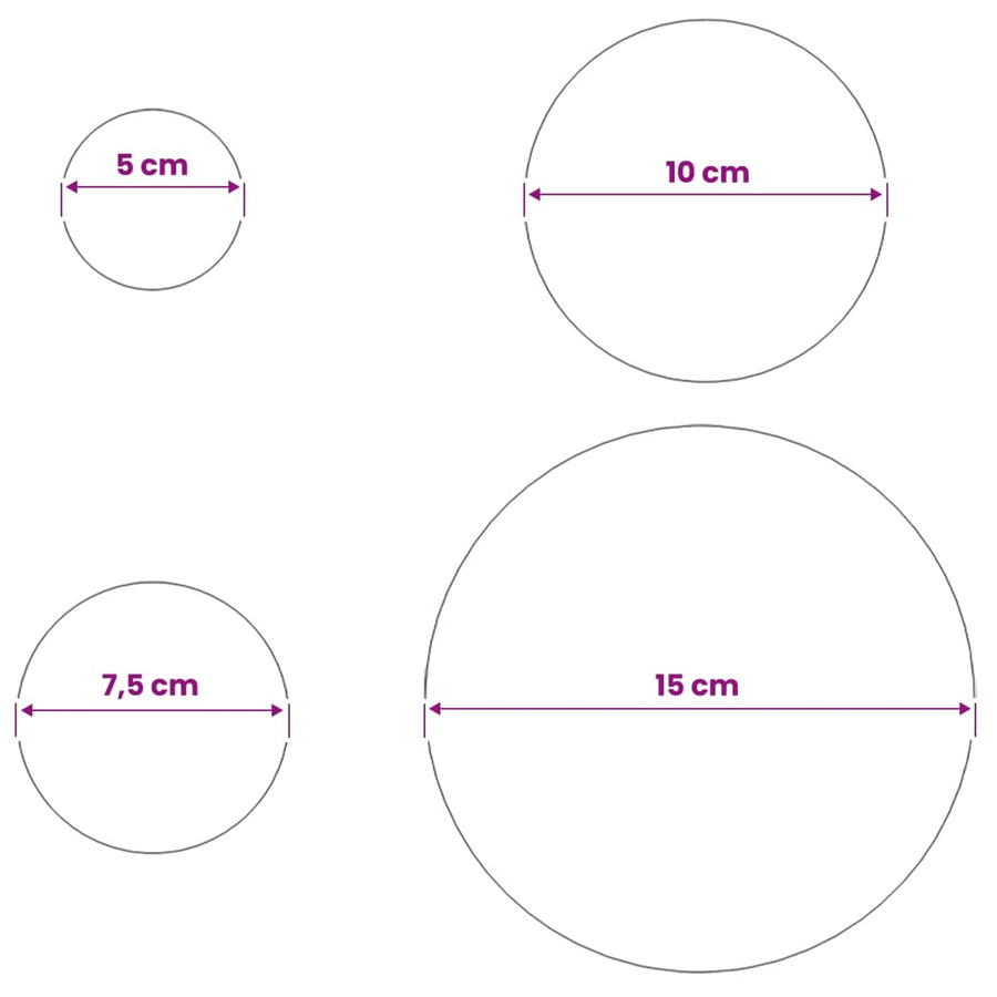 Spiegelbol 6 st Ø 15 cm zilver RVS 201
