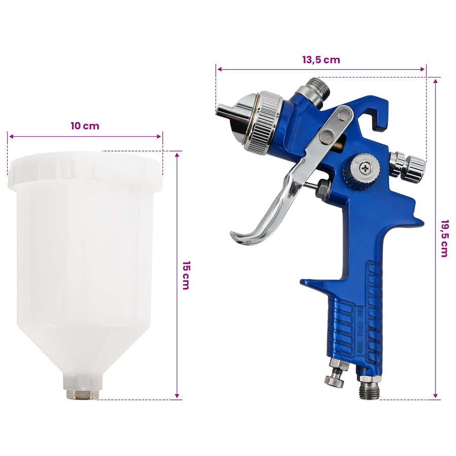 HVLP verfspuit met 600 ml beker 1,4 mm Mondstuk 600 ml
