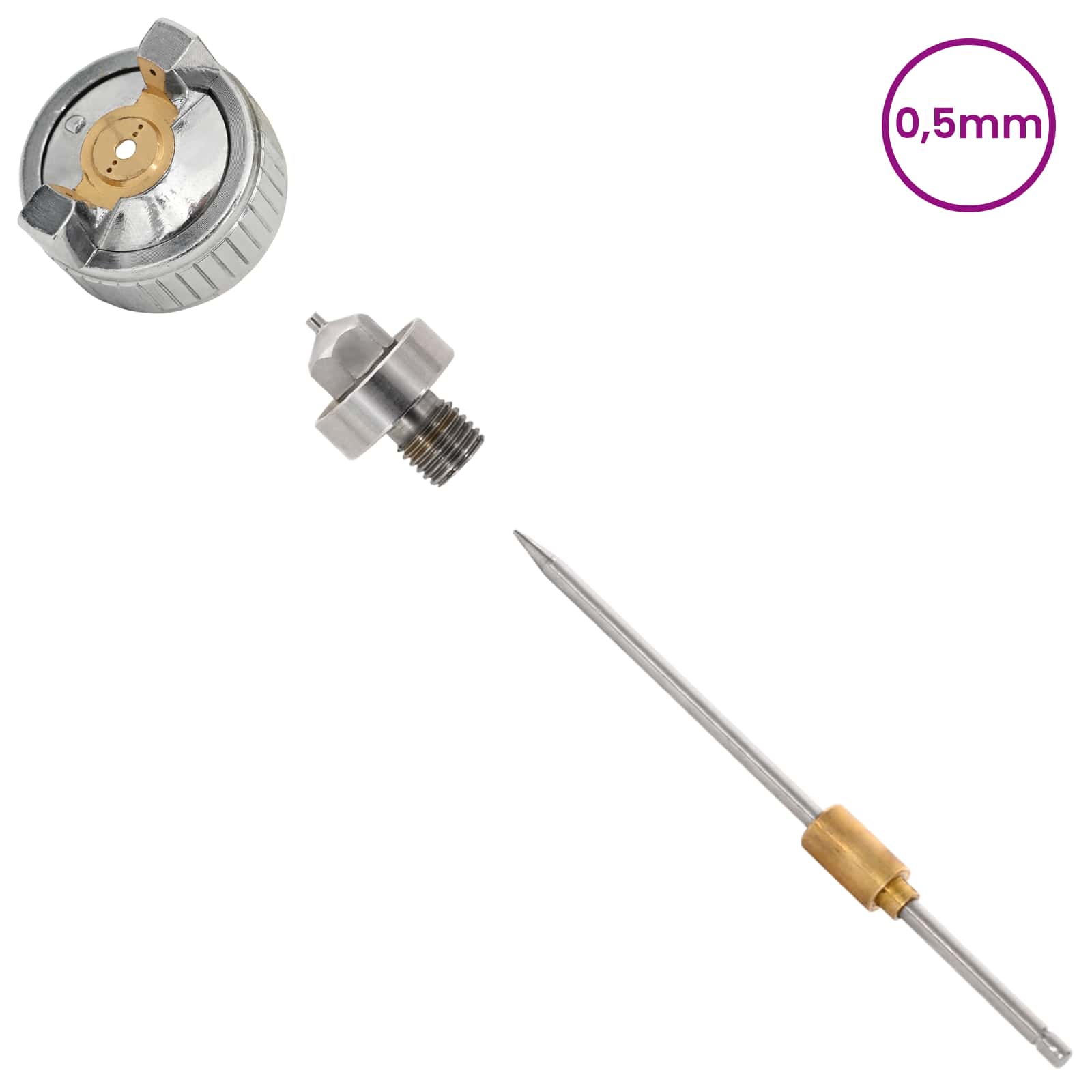 HVLP Spuitpistool Mondstuk 0,8 mm Mondstuk zilver