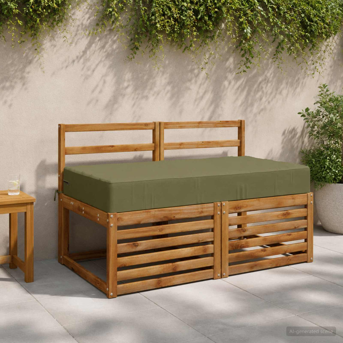 Zitkussen SOEST 100% Polyester Olijfgroen 120 x 80 x 15 cm