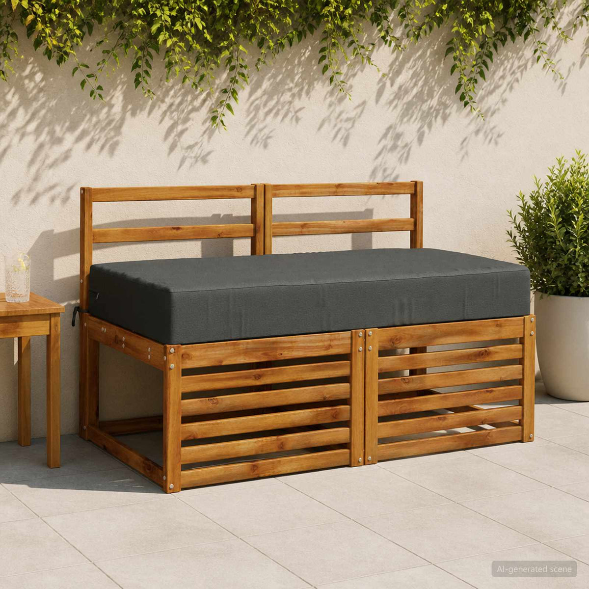 Zitkussen SOEST 100% Polyester Antraciet 120 x 80 x 15 cm