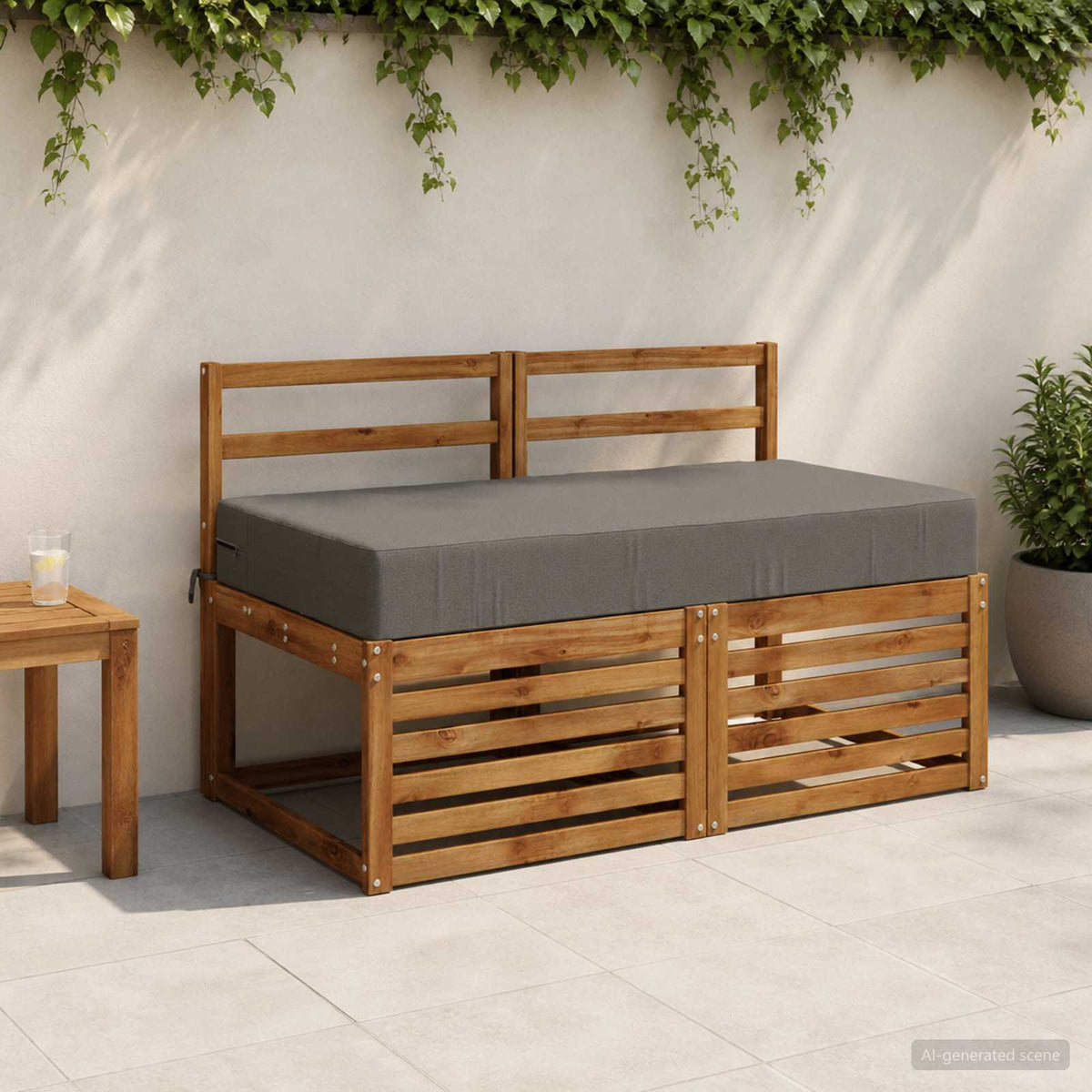 Zitkussen SOEST 100% Polyester Grijs 120 x 60 x 15 cm