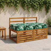 Zitkussen 120x60x15 cm bladpatroon groen polyester