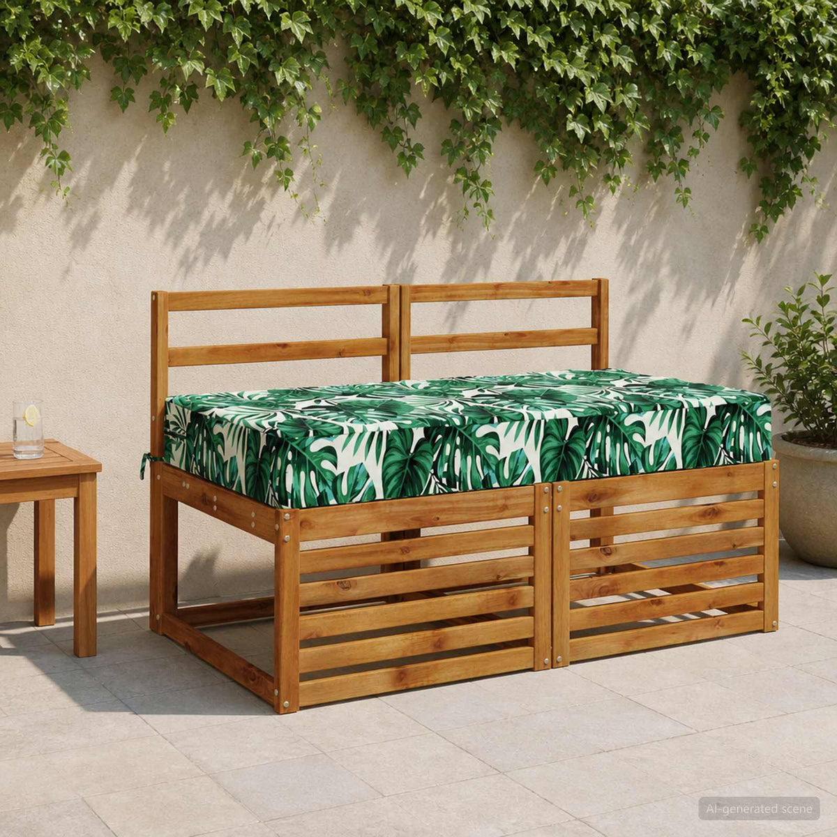 Zitkussen SOEST 100% Polyester Bladpatroon 120 x 60 x 15 cm